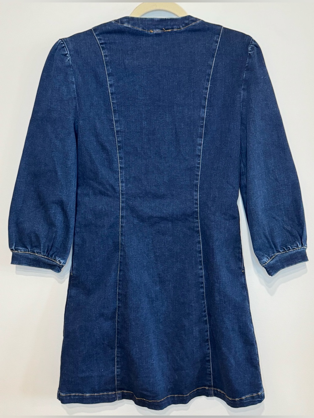 NEW Liu Jo Milano Short Denim Dress Dark Wash 3/4 Sleeves Size US 4 - Picture 4 of 12
